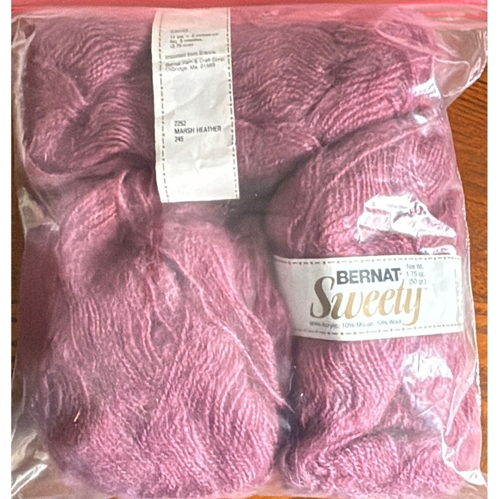 Bernet Sweety Yarn 1.75 oz Ball- Pink Mohair/wool blend Lot Of 3 France